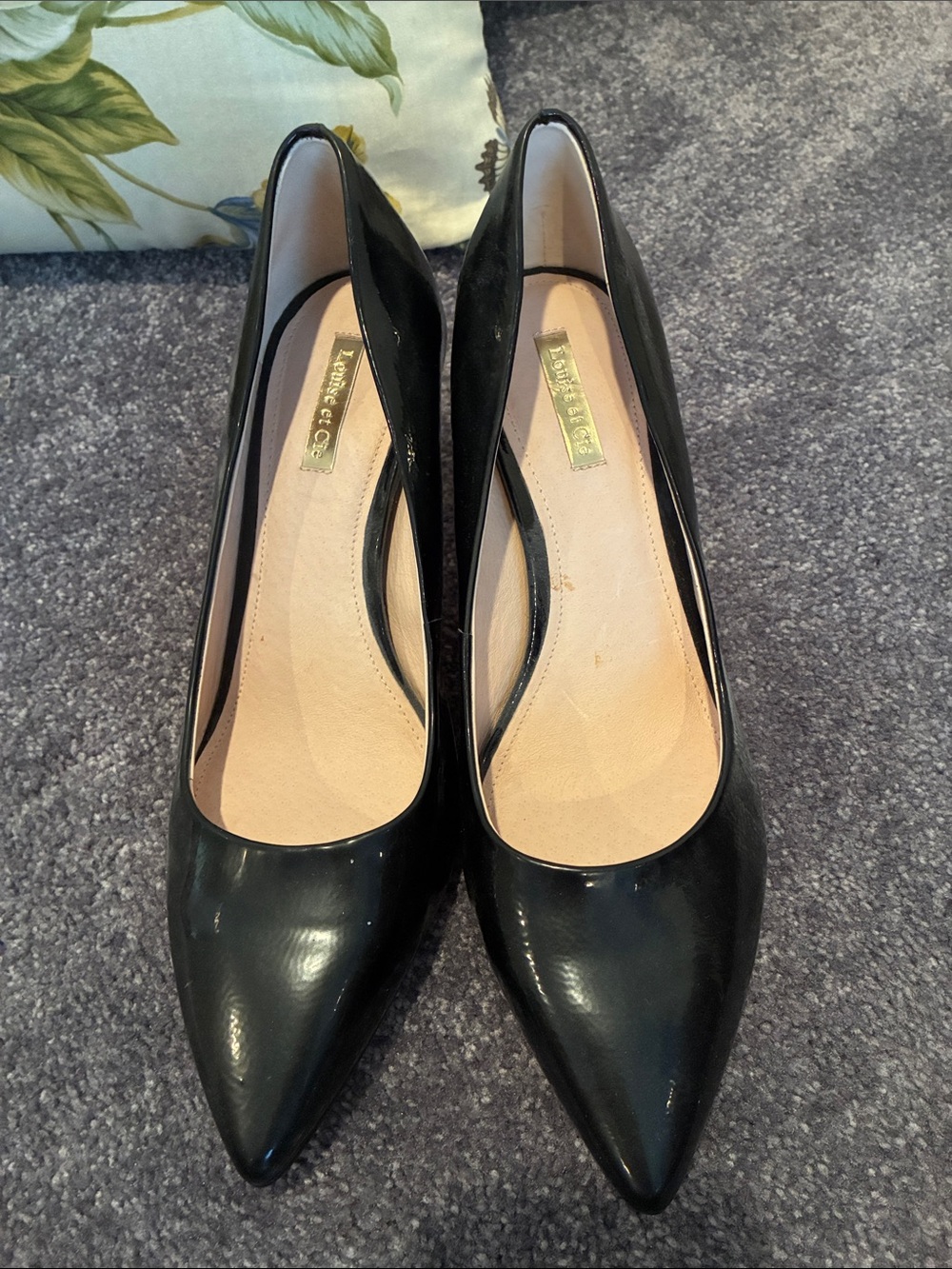 Black Patent Pointed-Toe Pumps